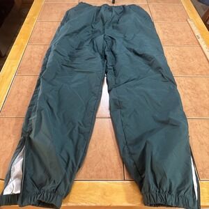 Vintage BIKE Pants Mens Sz S Green Nylon Lined Warm Up Track Wind 90s